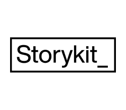 Företaget Storykit´s logotyp i svart.